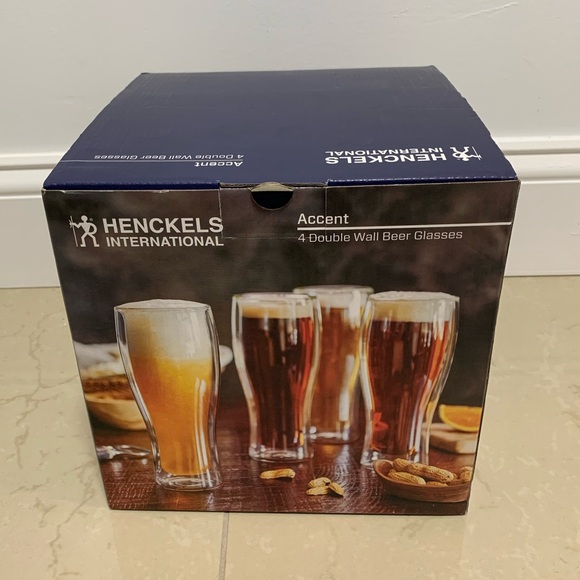 NIB Henckels International 14-oz. Double Wall Beer Glass, 4-pack - Picture 6 of 8